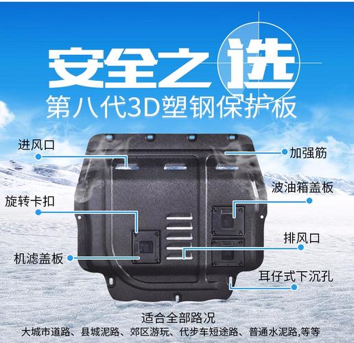 金科树脂汽车发动机护板3d塑钢防护底板挡板底盘护板装甲发动机下护板
